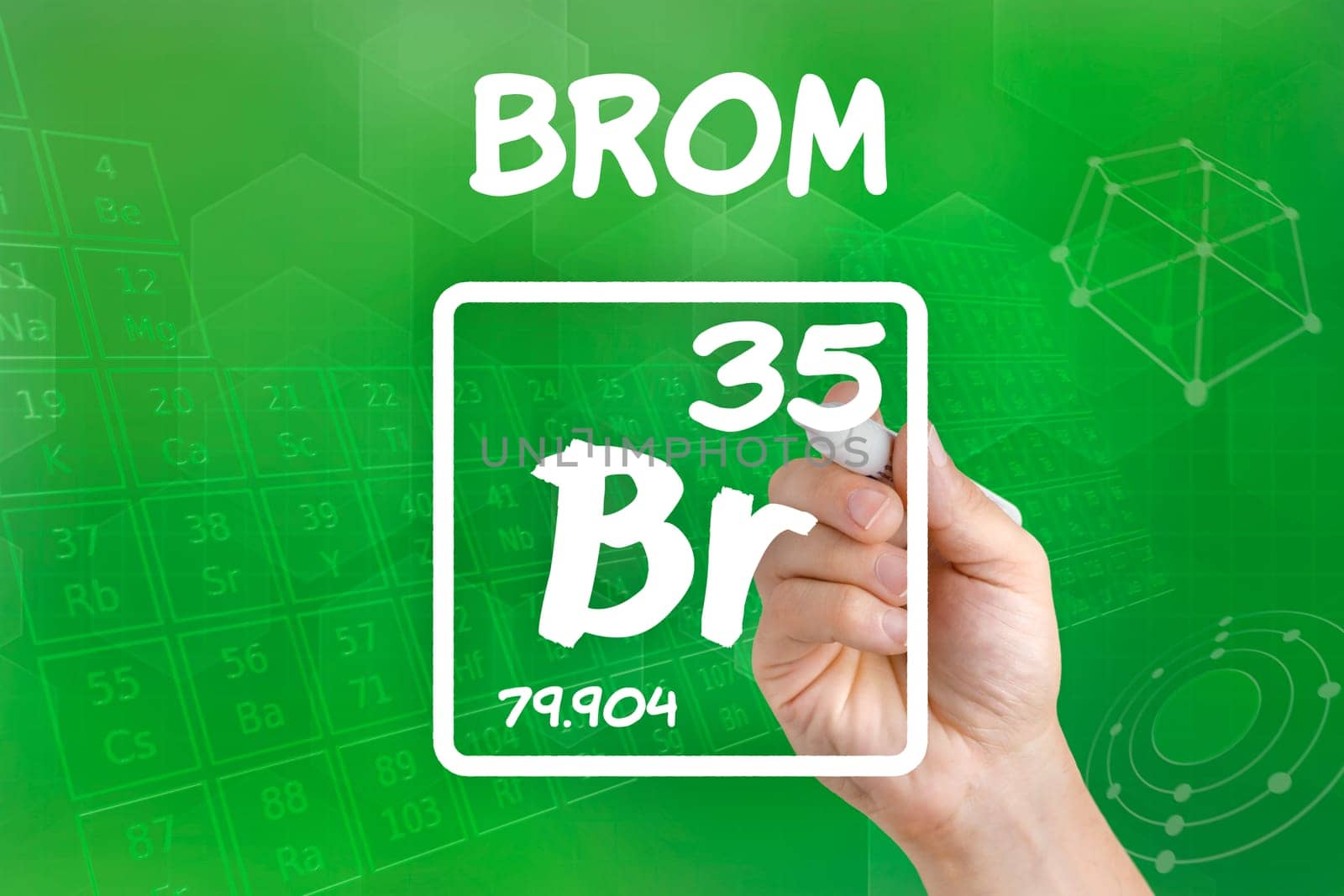 Symbol for the chemical element bromine