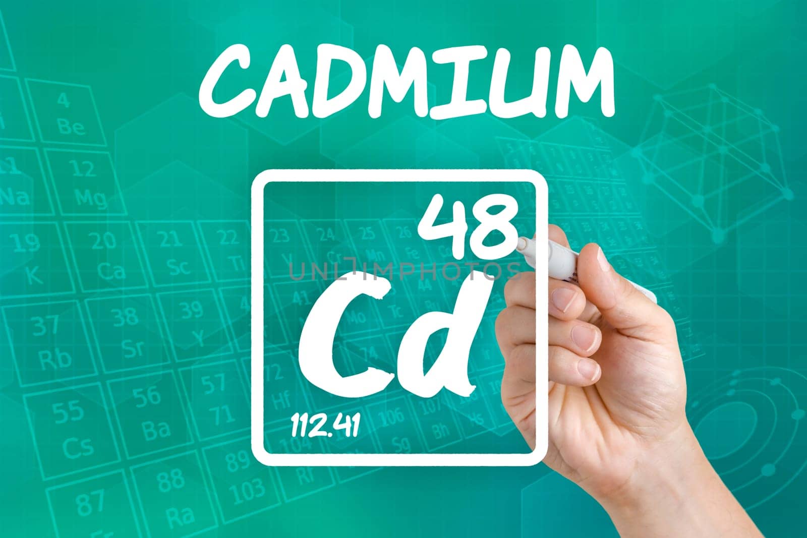 Symbol for the chemical element cadmium