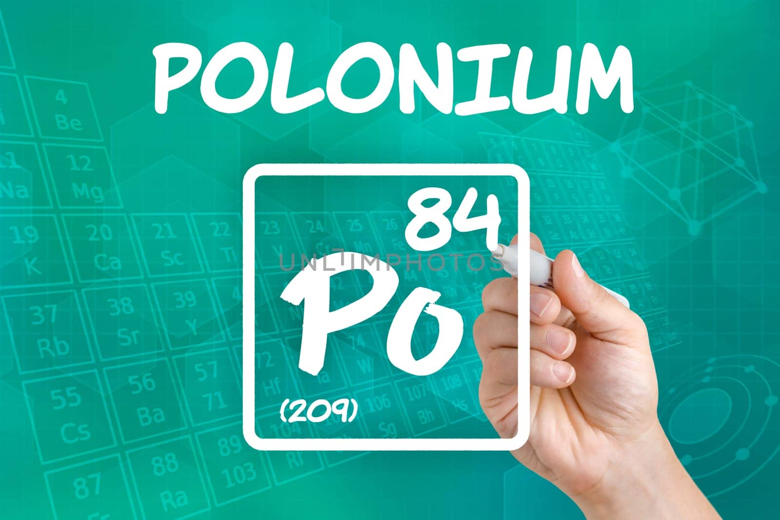 Symbol for the chemical element polonium