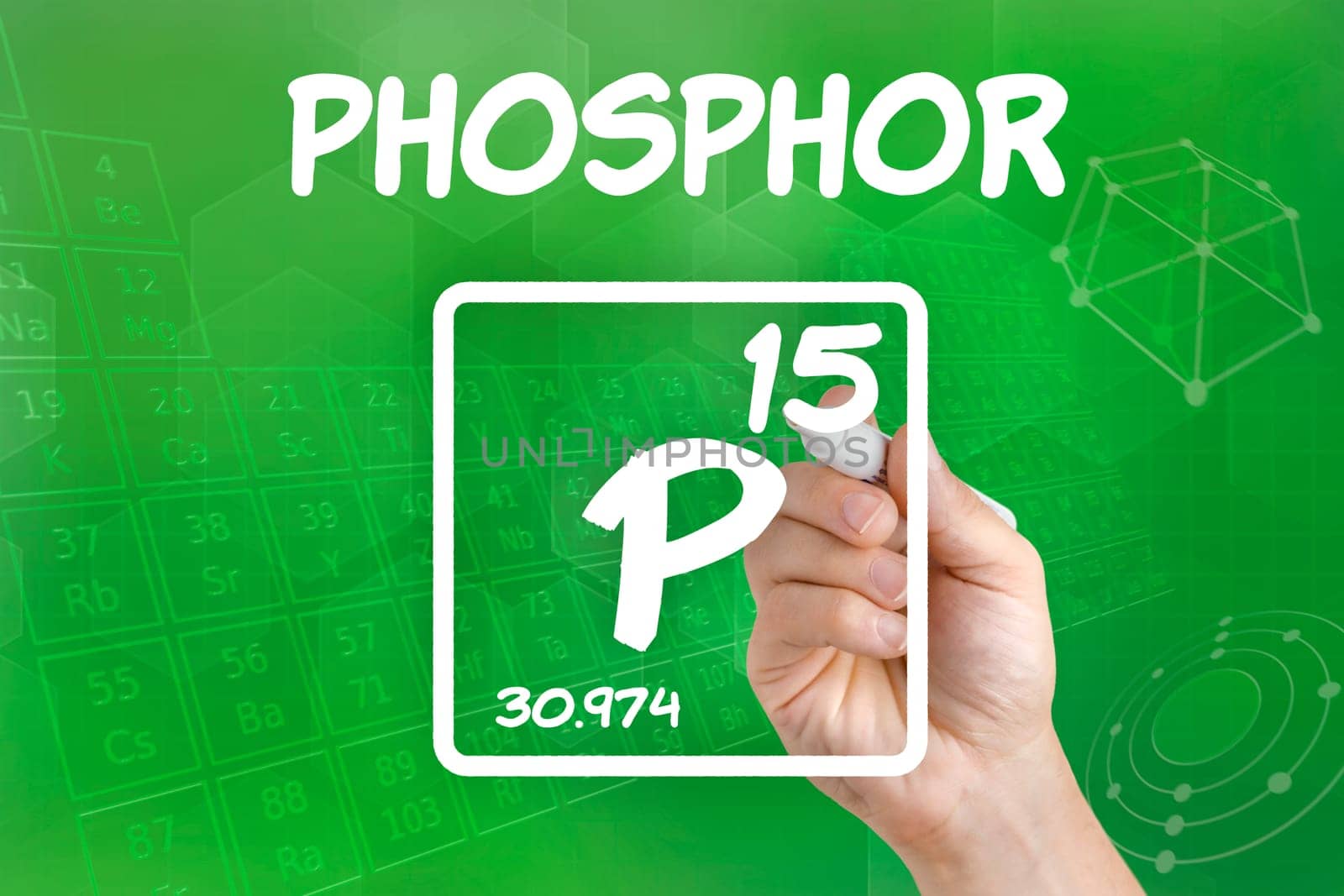 Symbol for the chemical element phosphorus