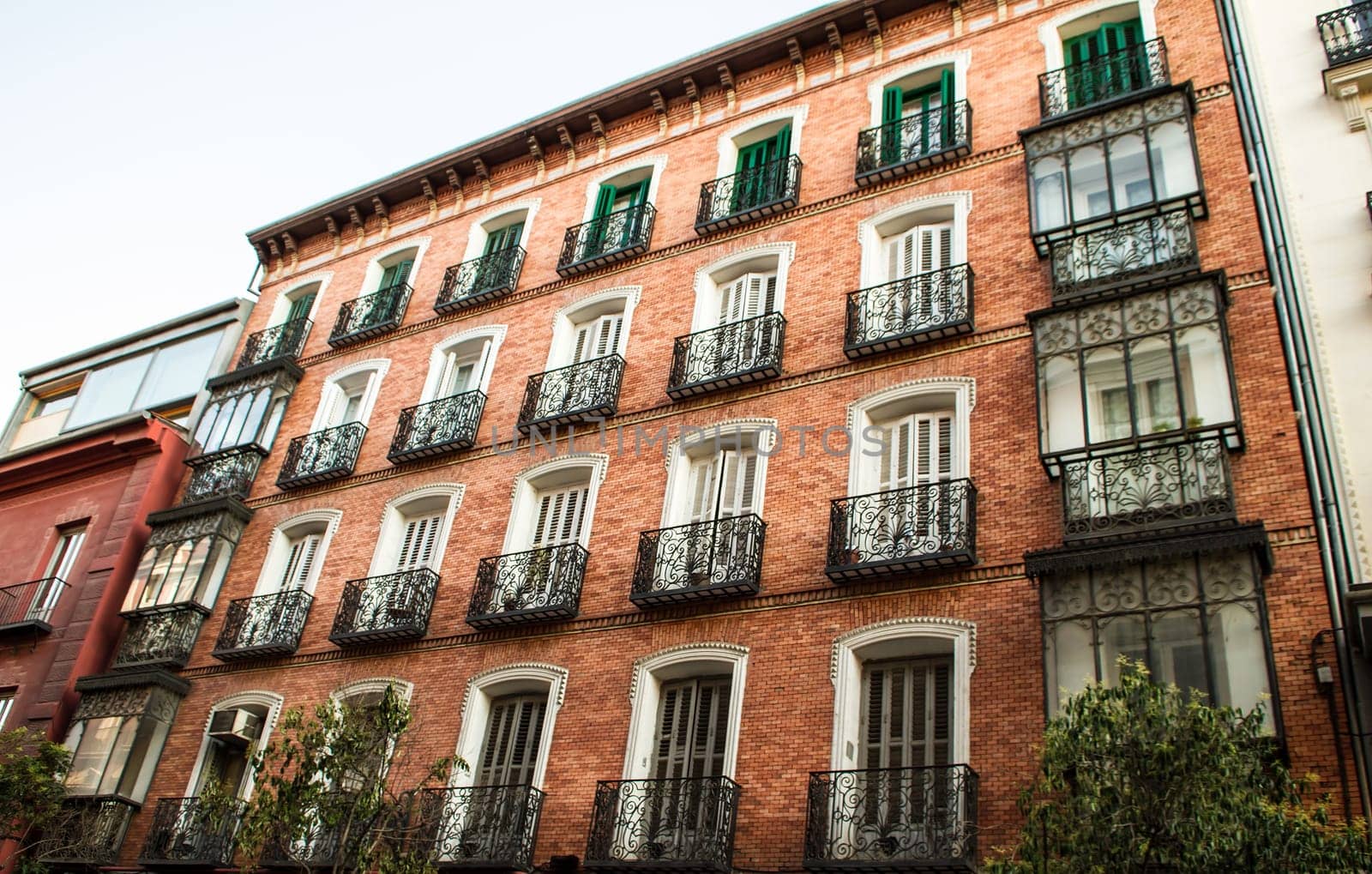 Madrid facades in the city.