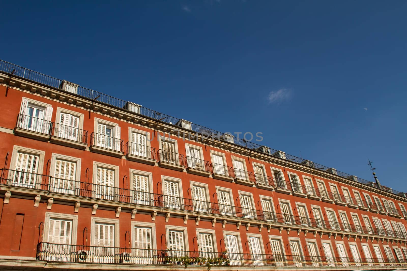 Madrid facades in the city.