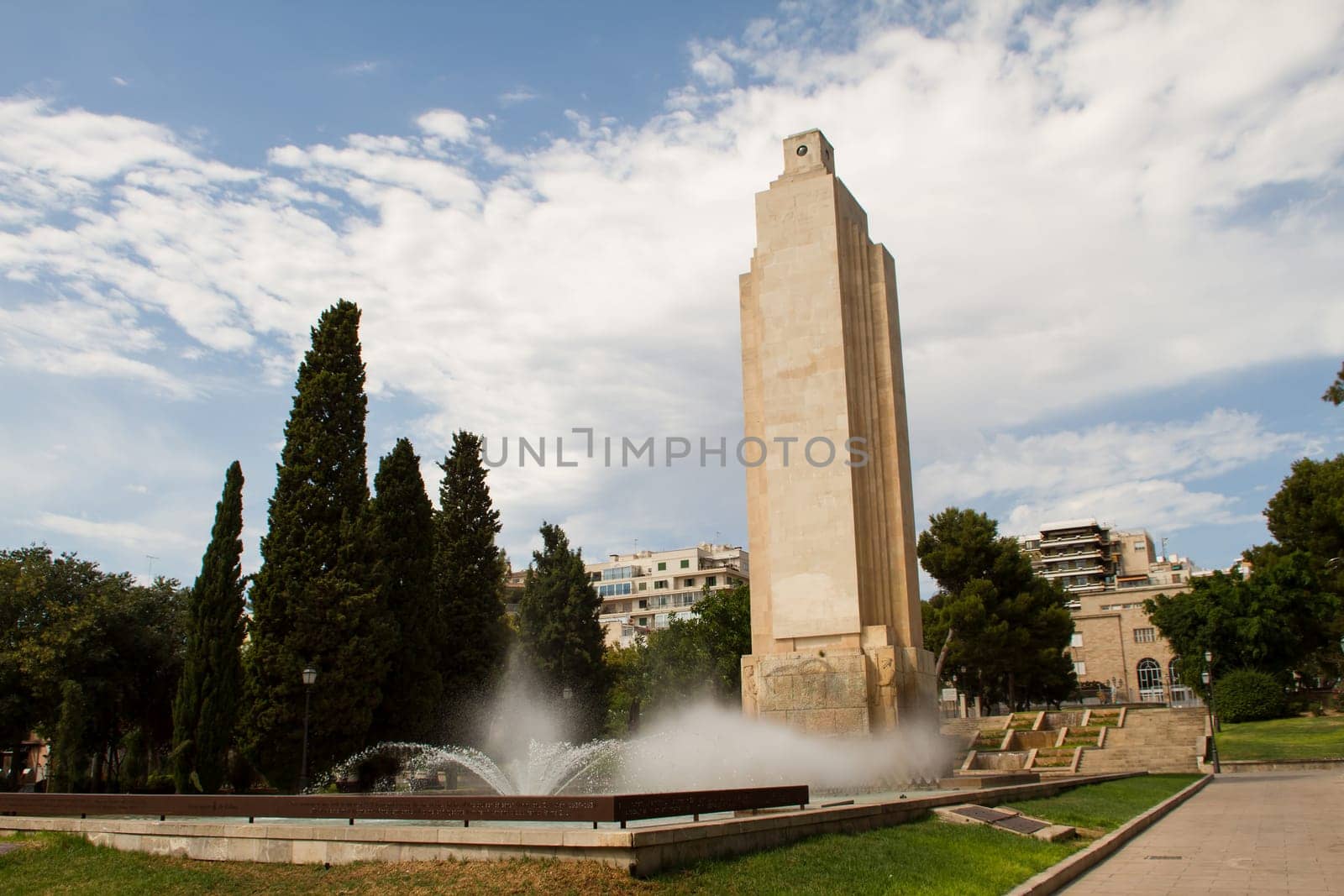 Monument on Sa Faixina Park in Palma de Mallorca, in memory of the spanish civil war..