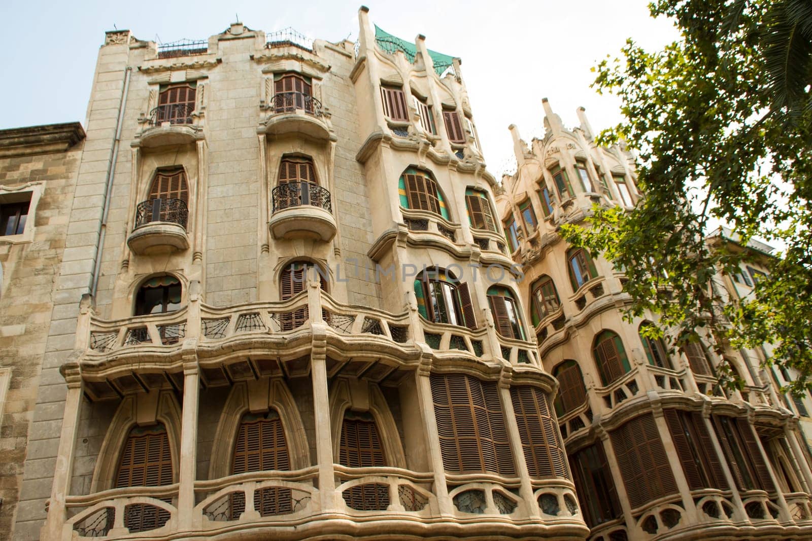 Palma de Mallorca facades in the city.
