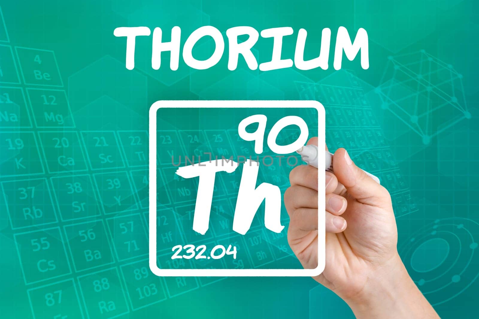 Symbol for the chemical element thorium
