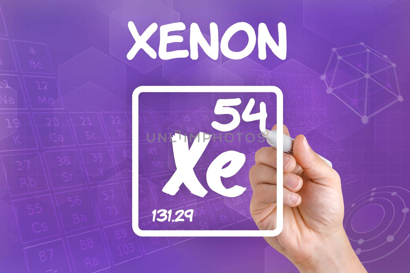 Symbol for the chemical element xenon