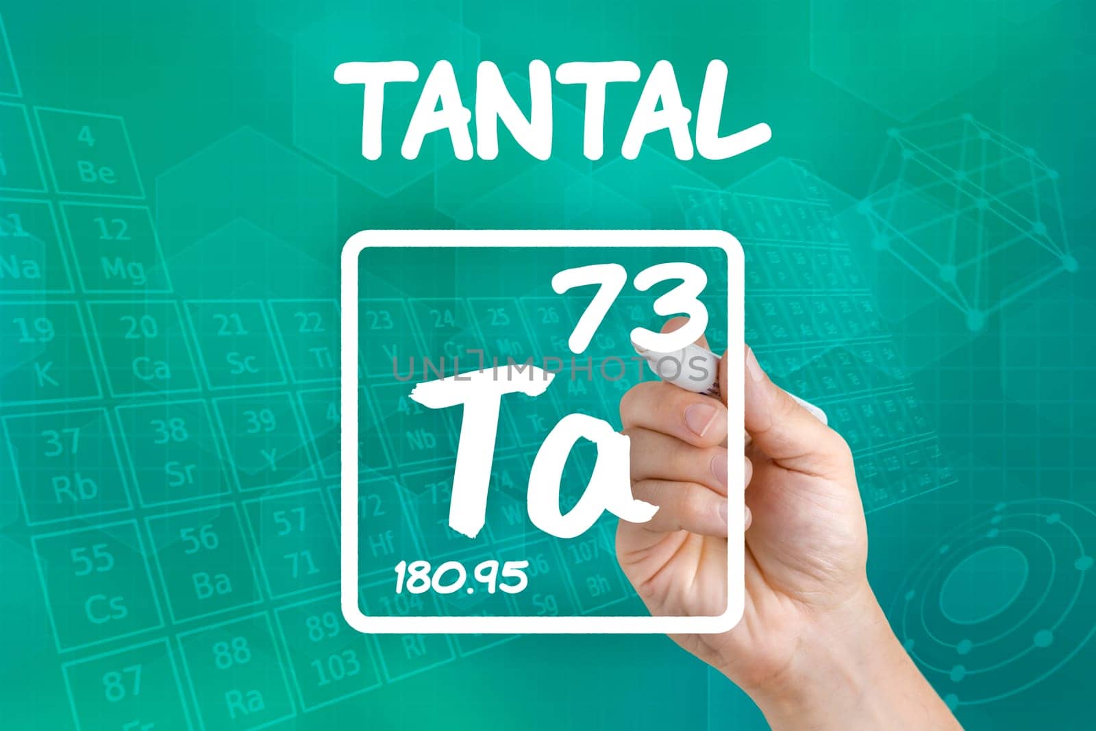 Symbol for the chemical element tantalum