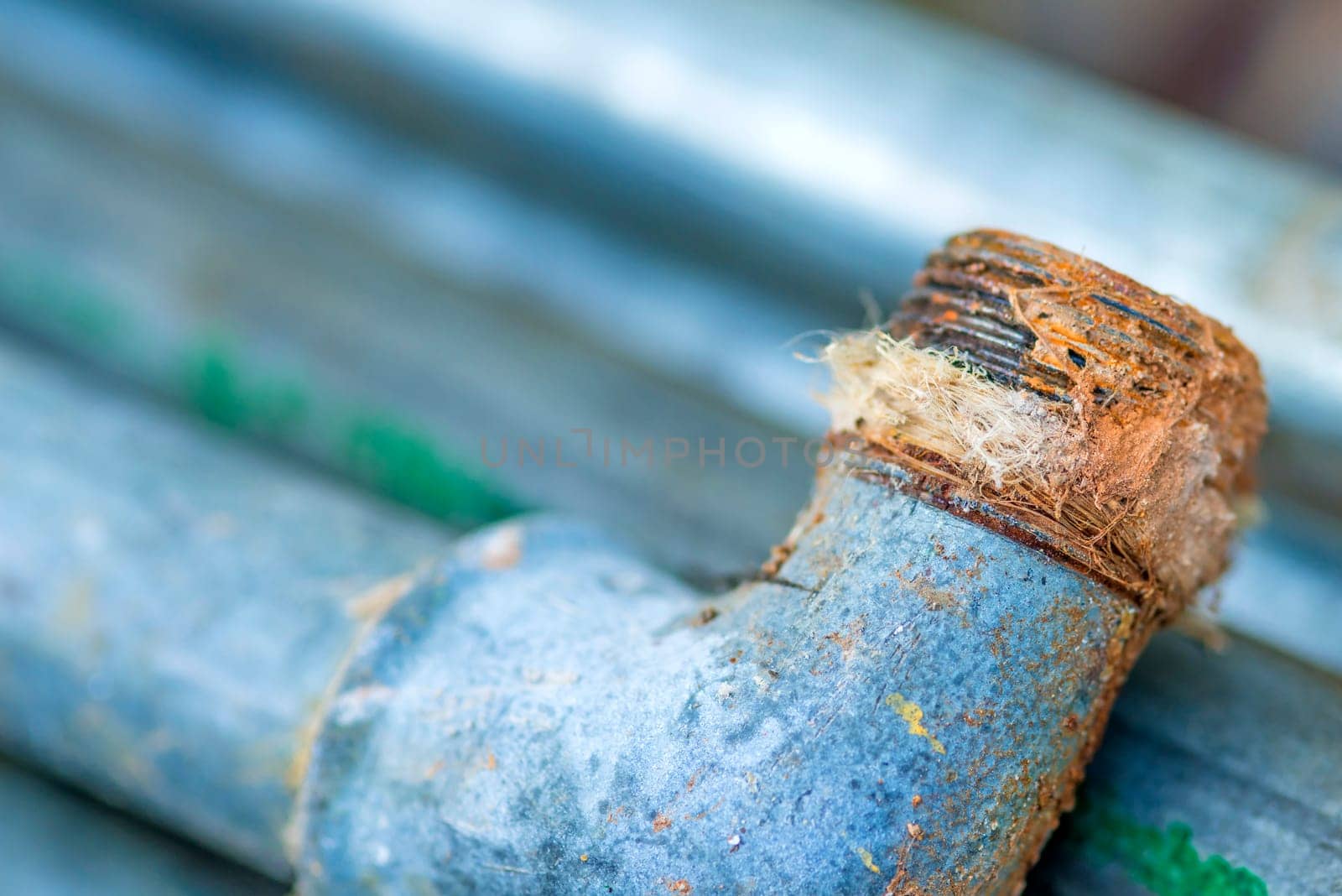old water pipe with defective seal