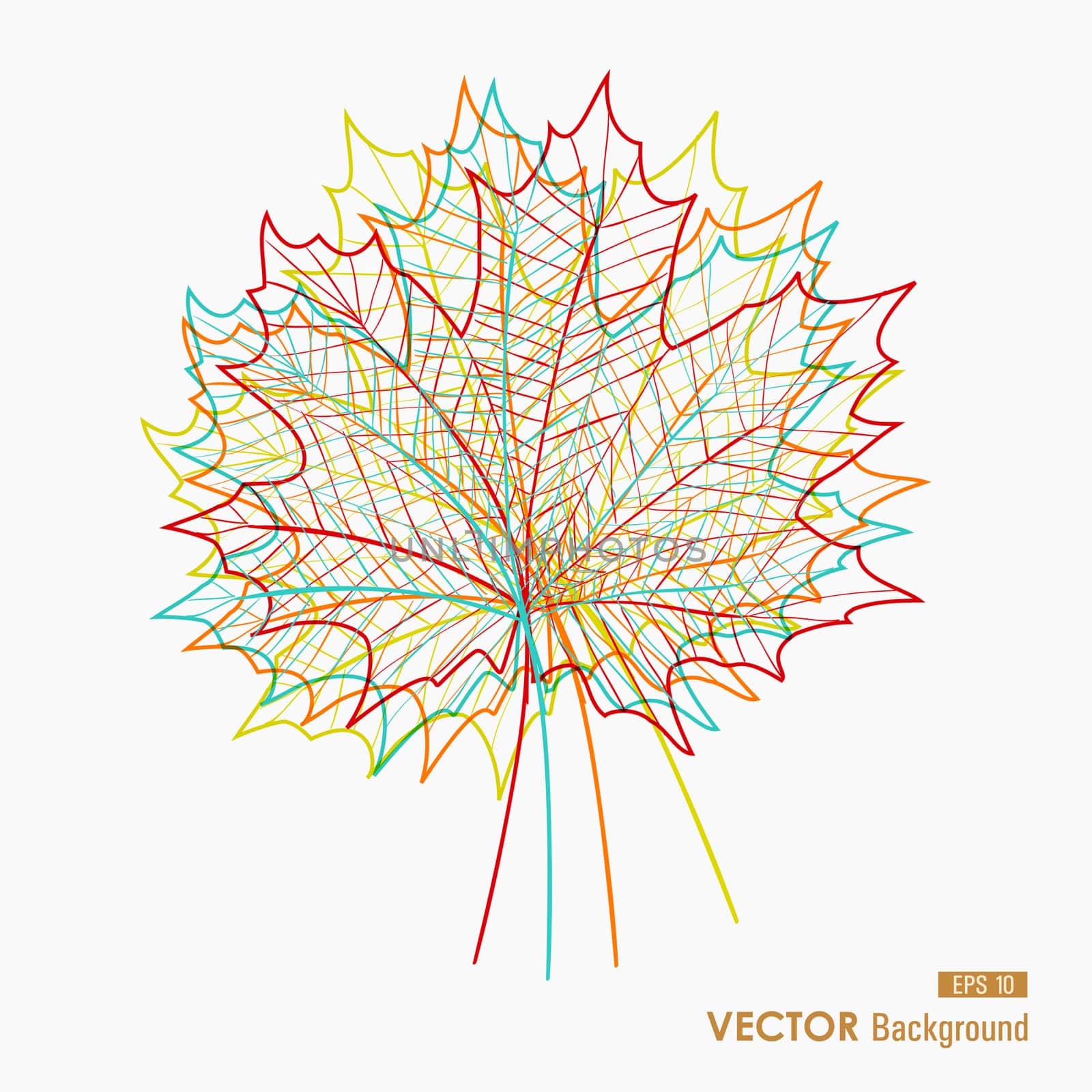 Fall season colorful leaves silhouettes. Abstract autumn composition. EPS10 vector file with transparency for easy editing