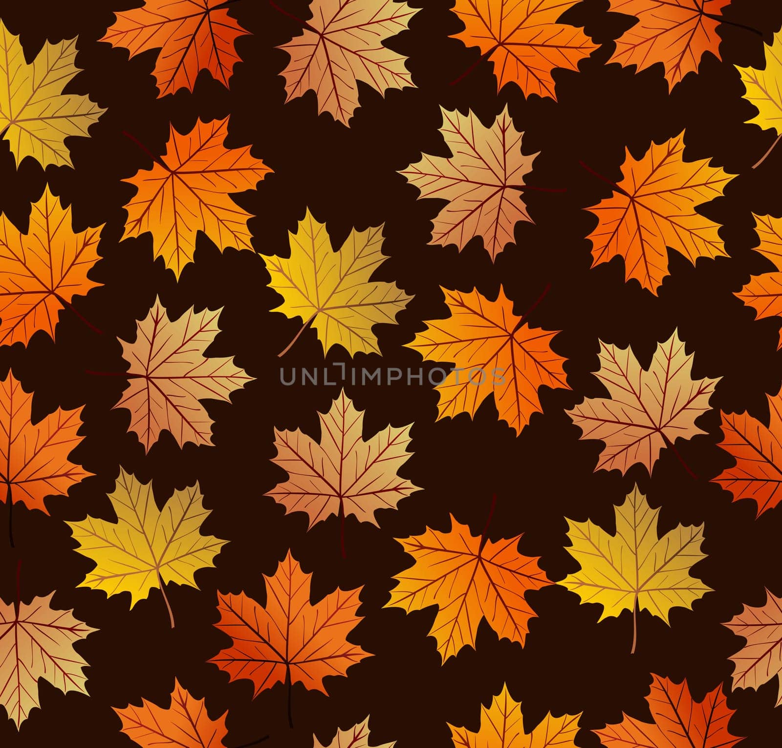 Vintage autumn maple tree leaves seamless pattern background. Fall season concept. EPS10 vector file with transparency for easy editing.
