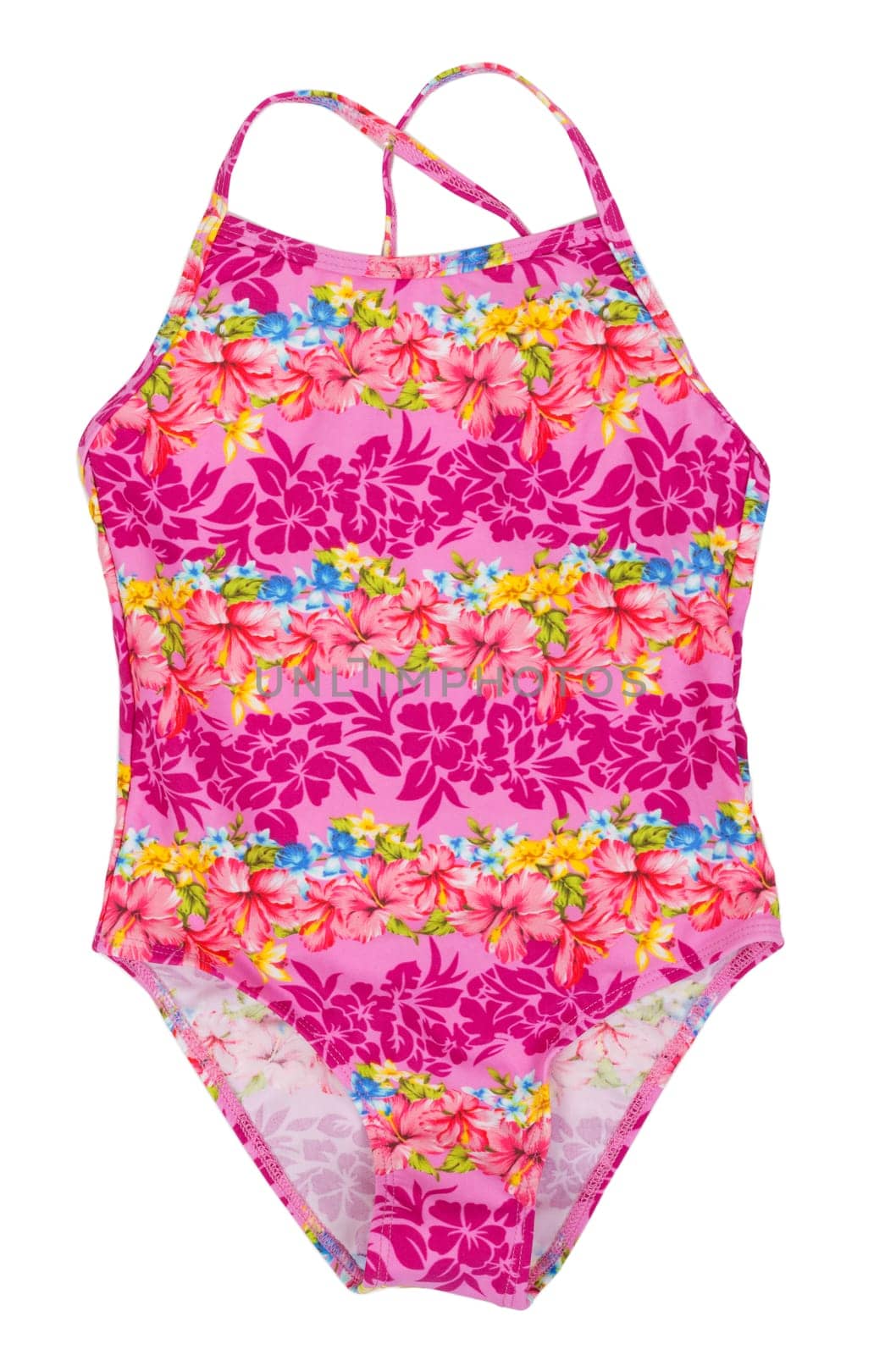 fused colored swimsuit isolated on white background