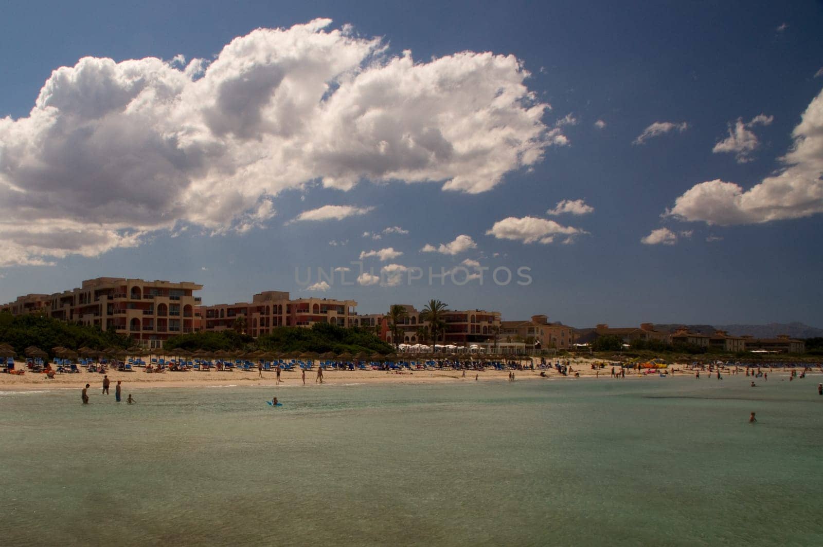 Hotels on the beach of Alcudia in Mallorca