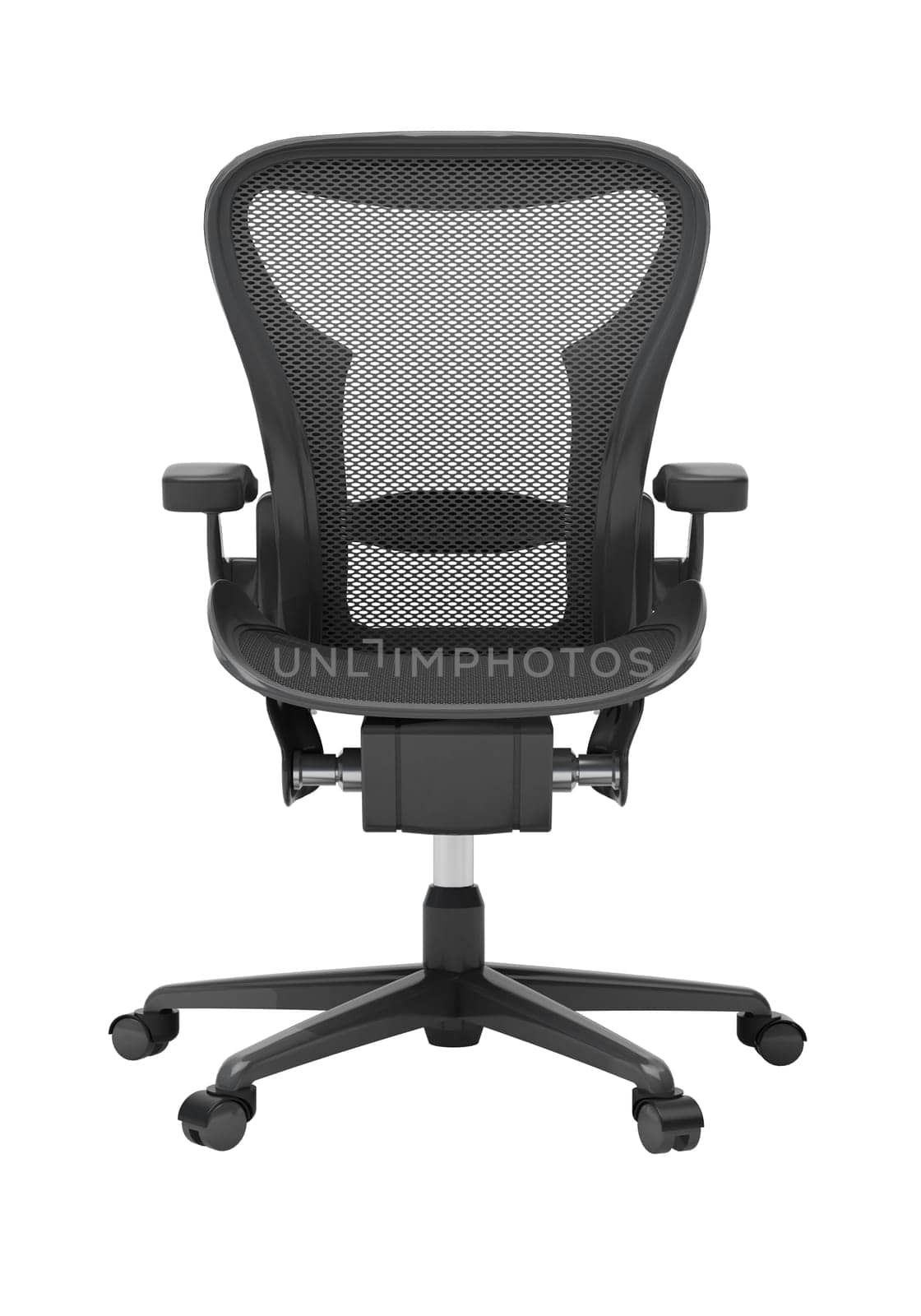 Gray office chair isolated on white background