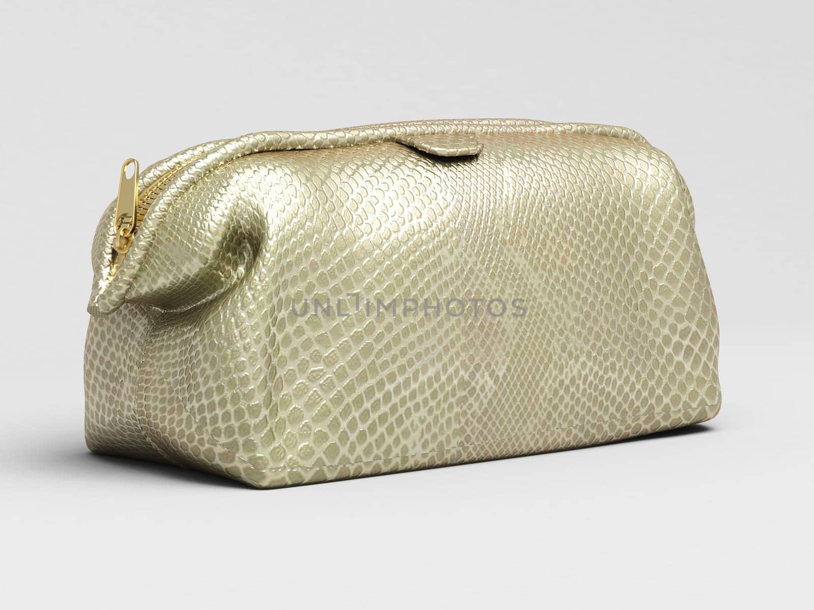 Leather clutch closeup on a light background