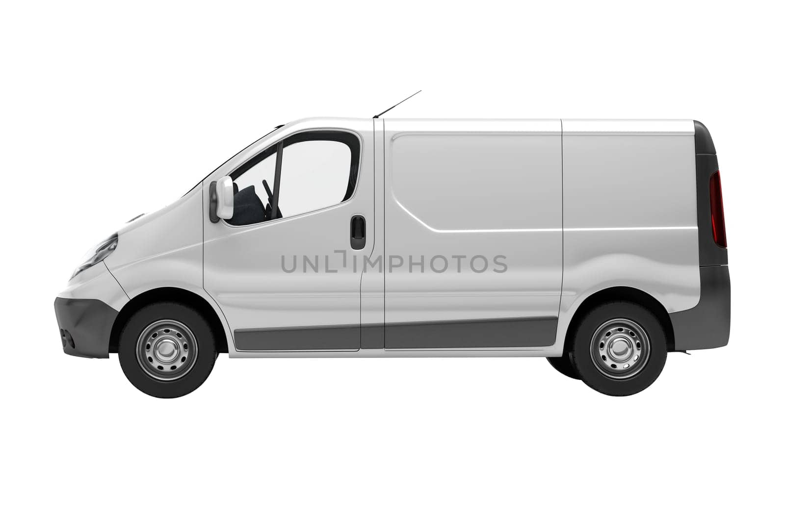 White commercial van  isolated on white background