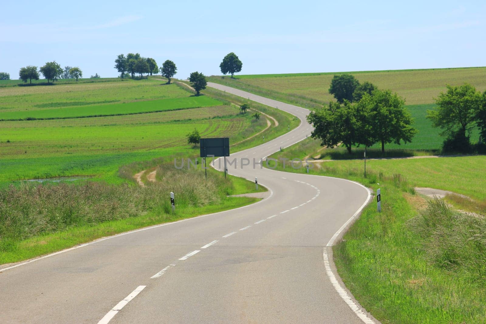 Typical country road on the Swabian Alb,Baden-Wuerttemberg,Germany