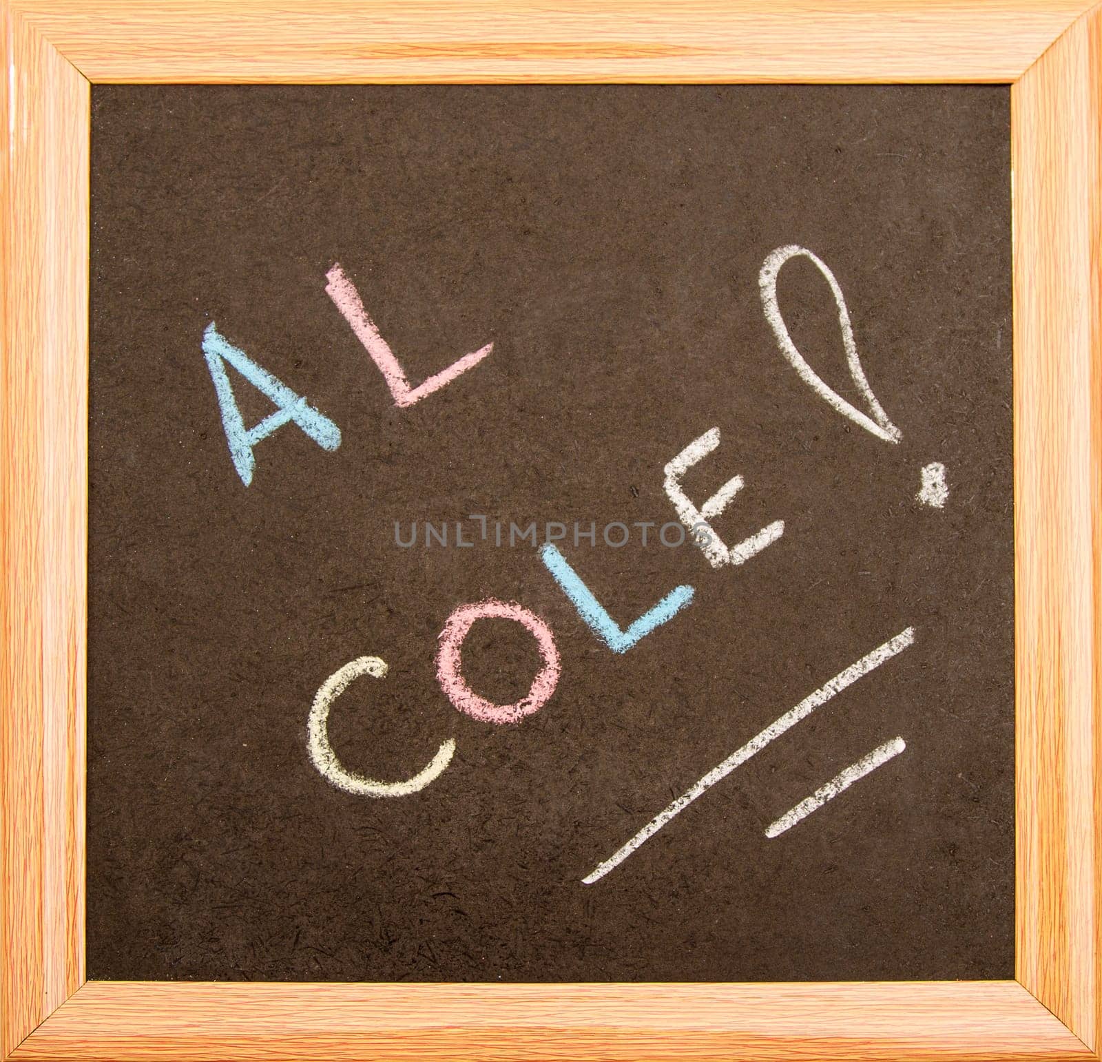 Blackboard with a wooden frame, isolated.