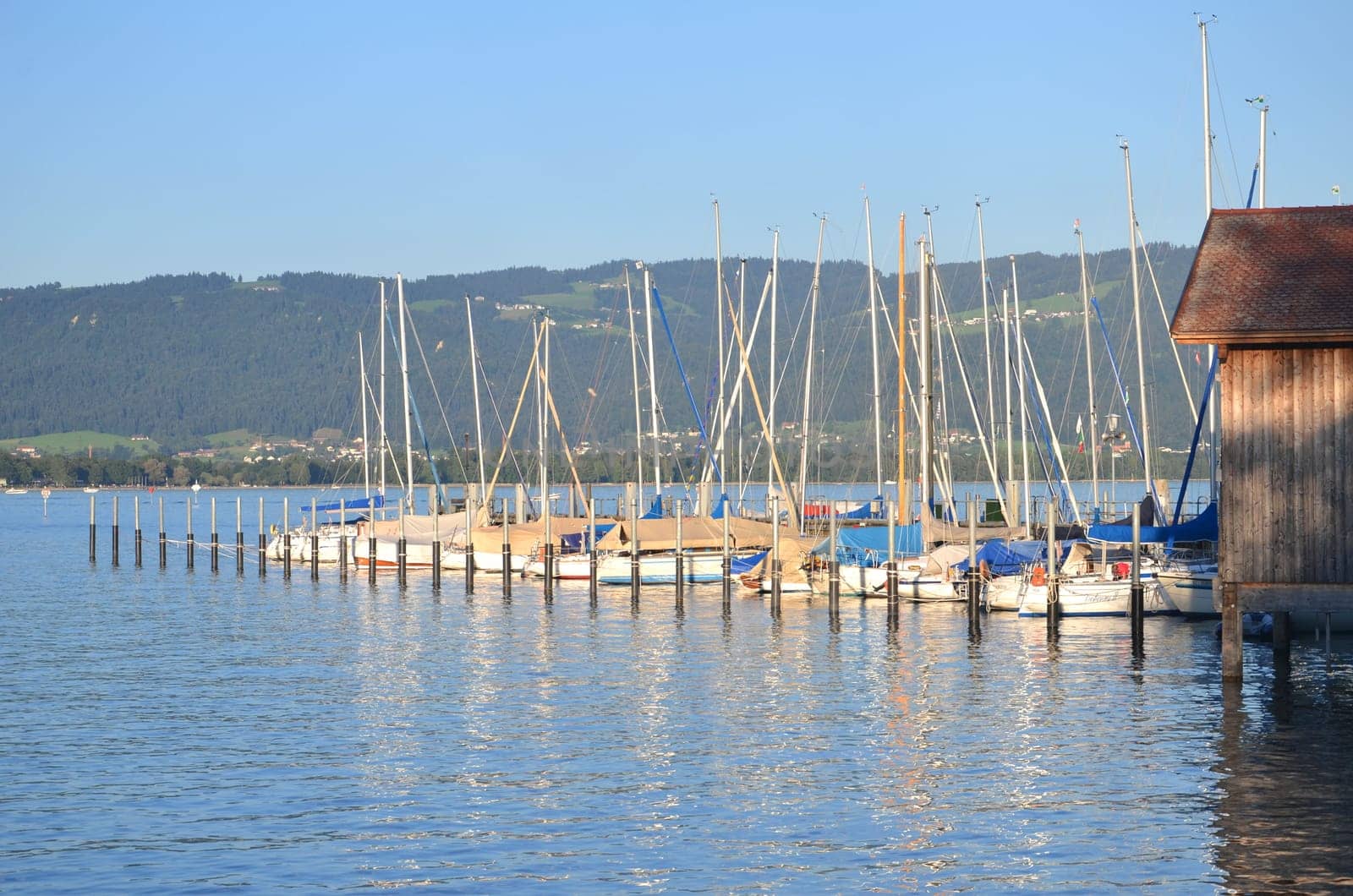 Picturesque marina of Lindau on Lake Bodensee, Germany