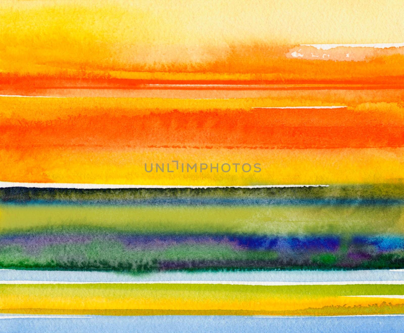 Watercolor Abstract Pattern Stripes - Sky Landscape Abstract