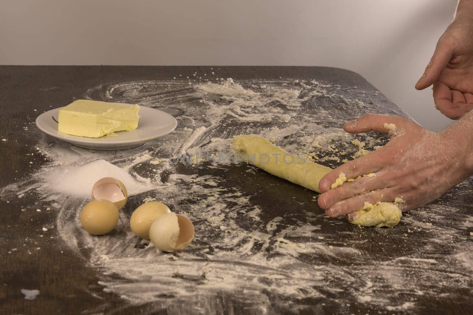 Preparation of a dough for baking