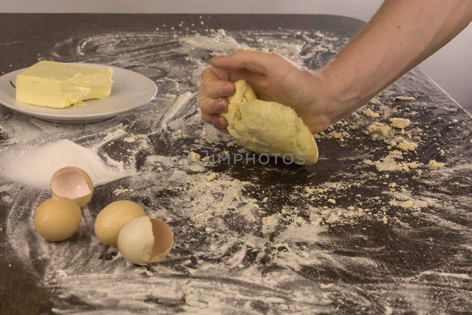 Preparation of a dough for baking