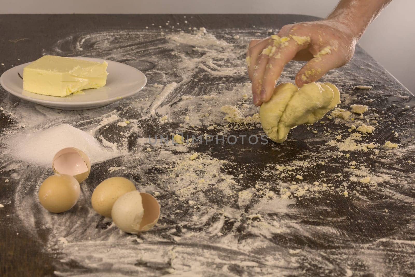 Preparation of a dough for baking