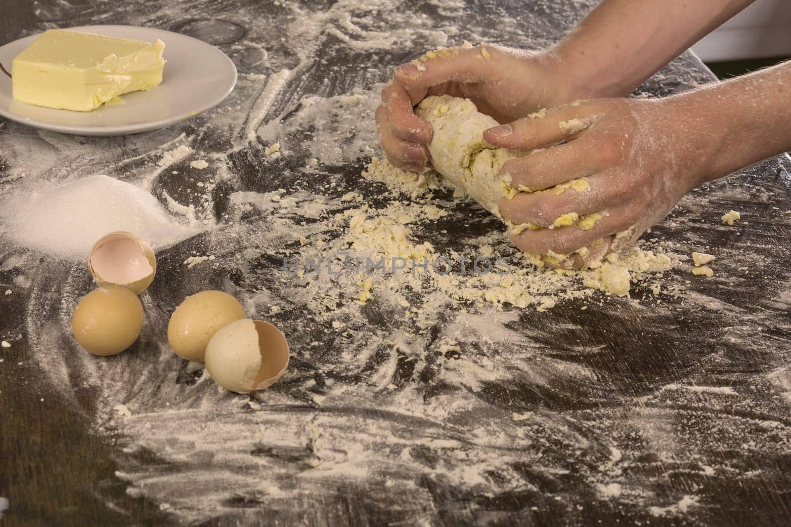 Preparation of a dough for baking