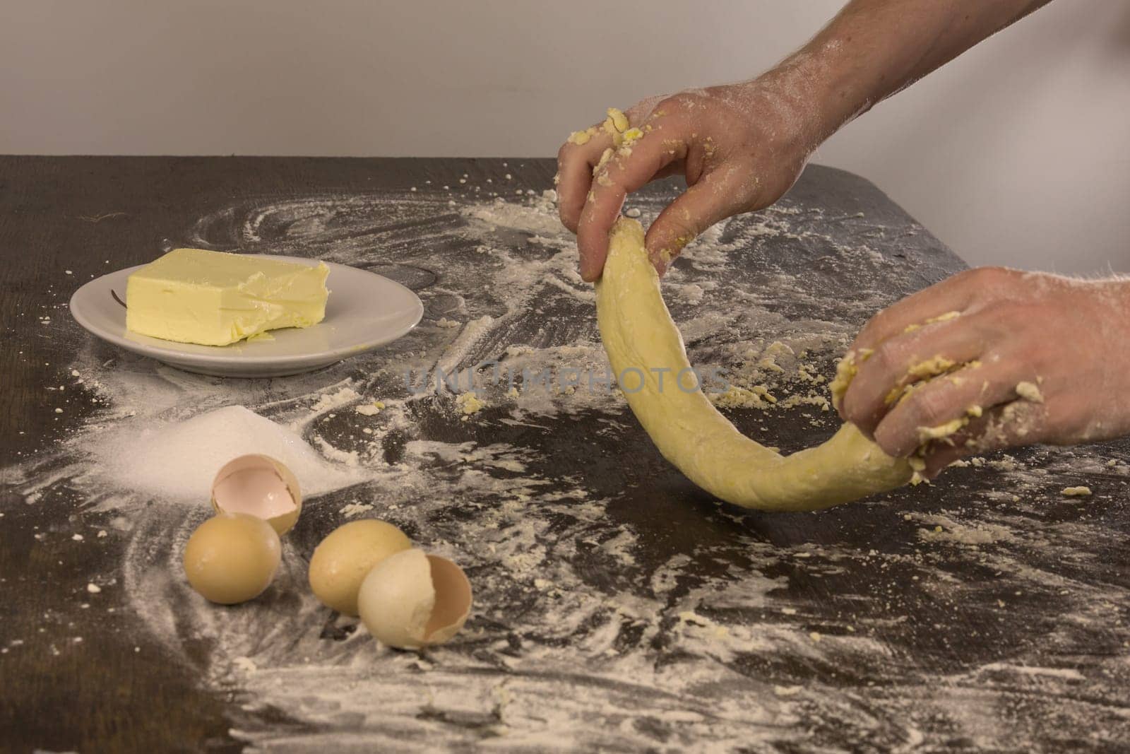 Preparation of a dough for baking