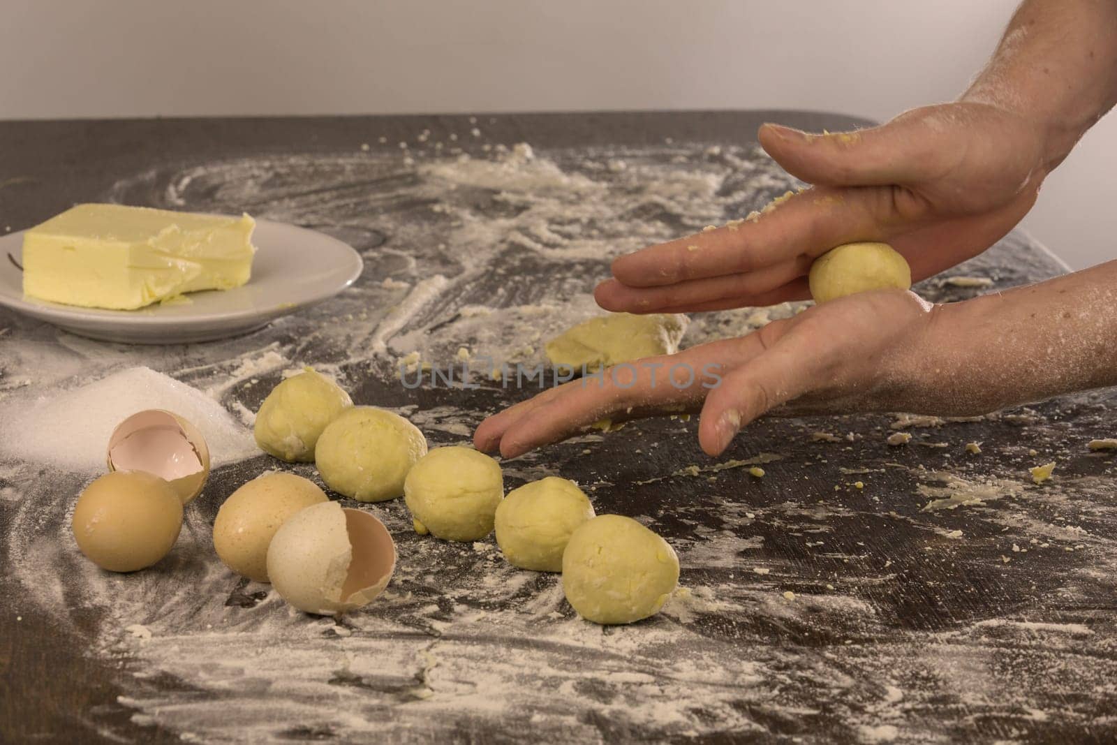 Preparation of a dough for baking
