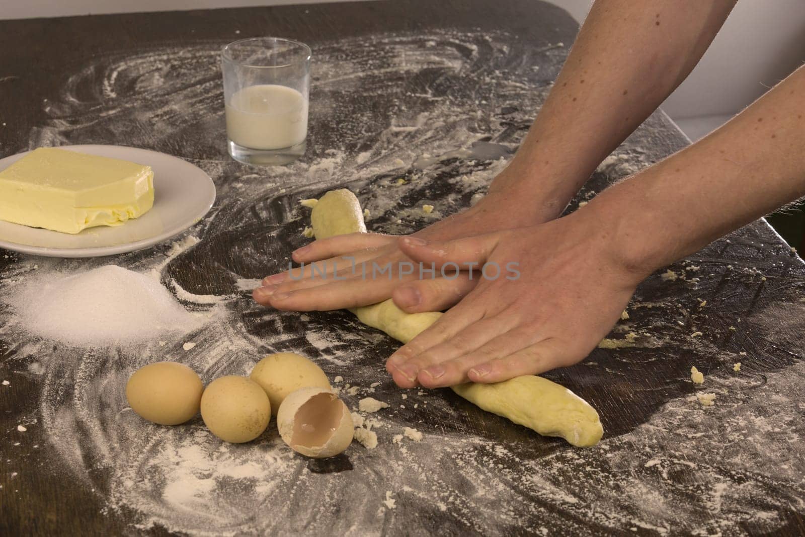 Preparation of a dough for baking