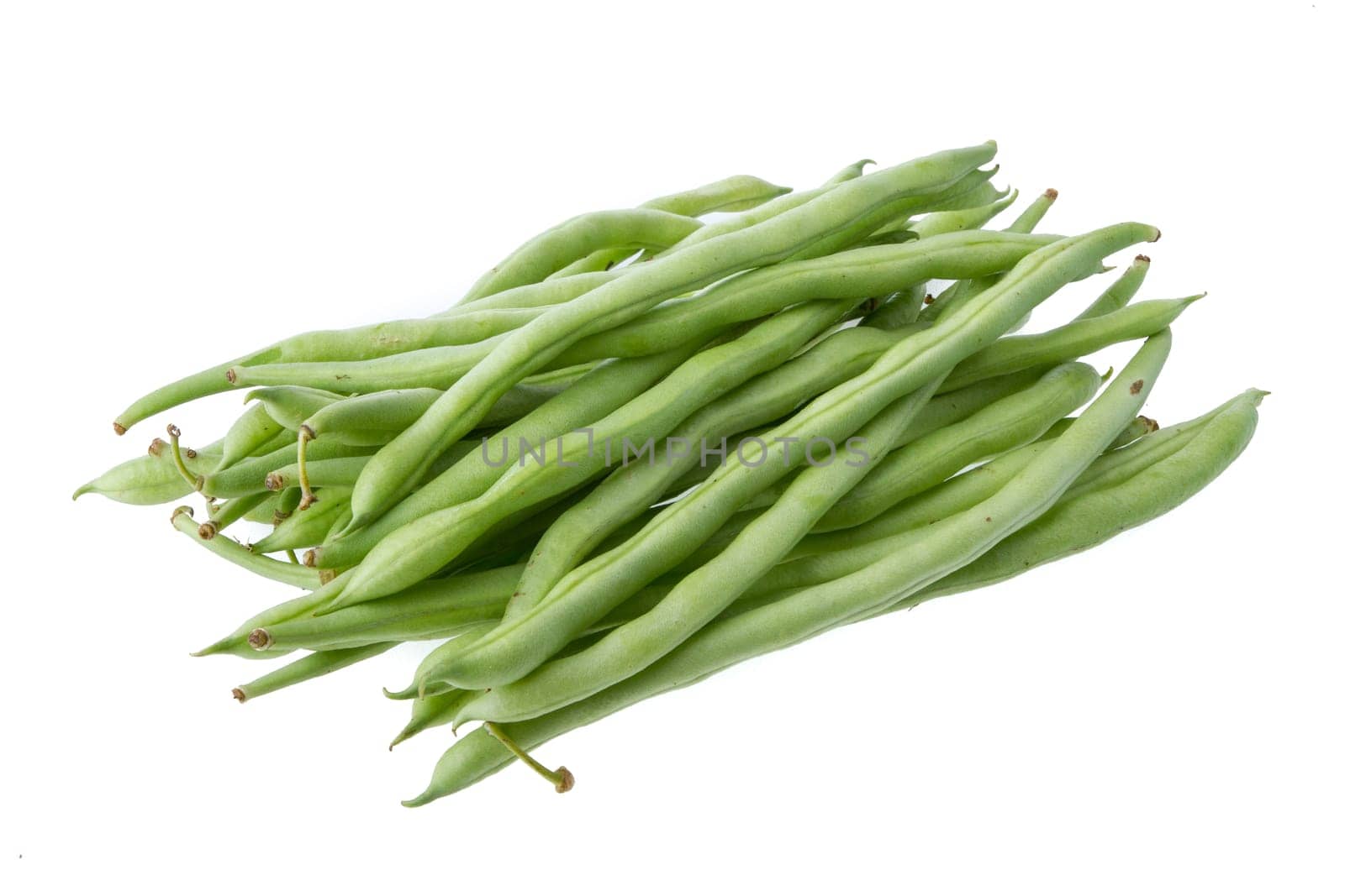 Green beans isolated on a white background.