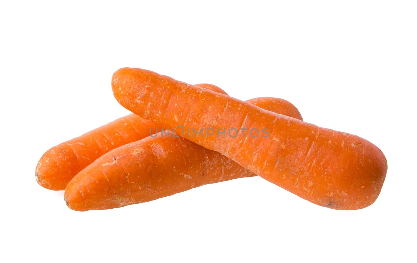 fresh carrots isolated on white background
