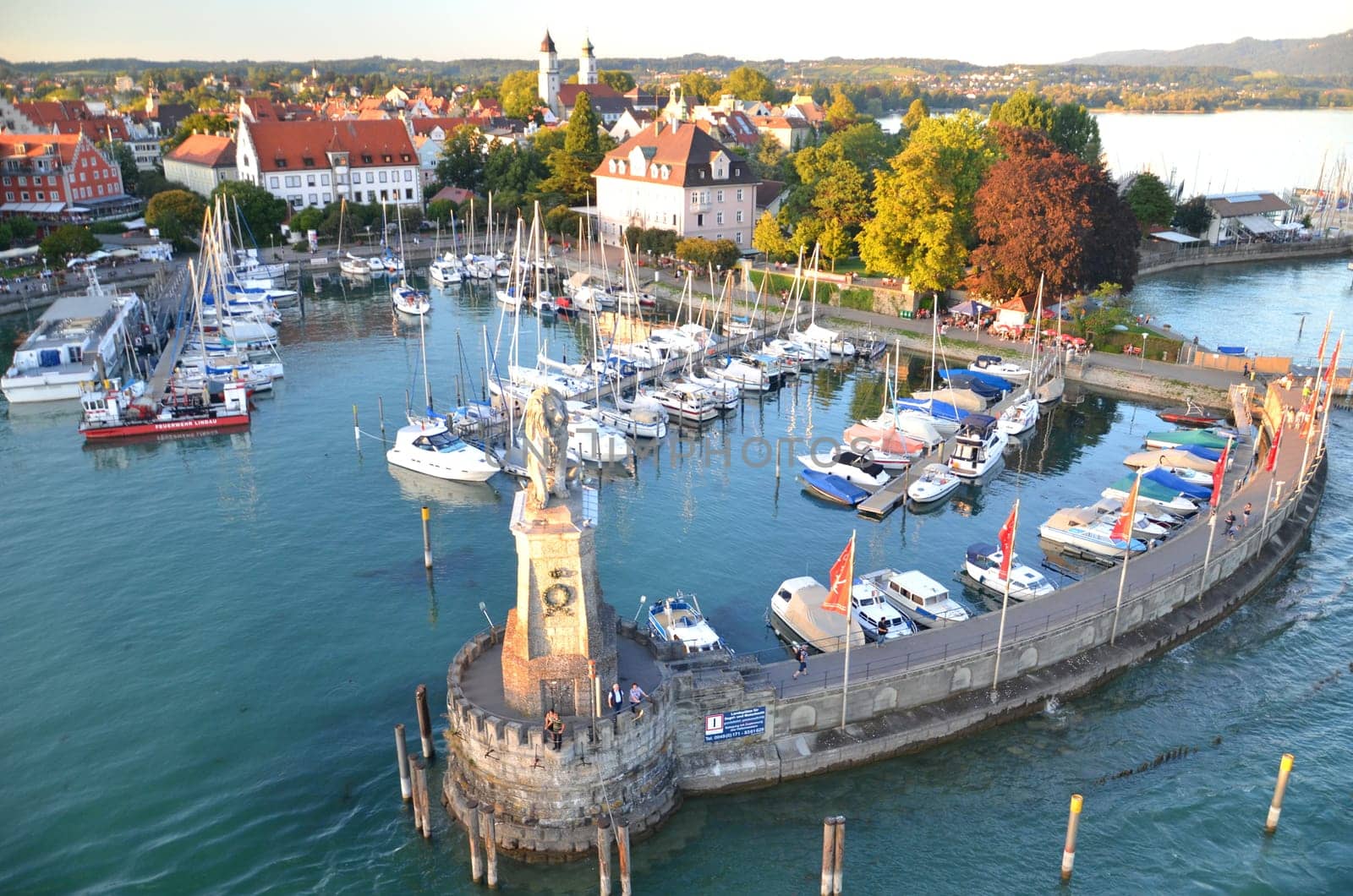 Scenic harbor of Lindau on Lake Bodensee, Germany