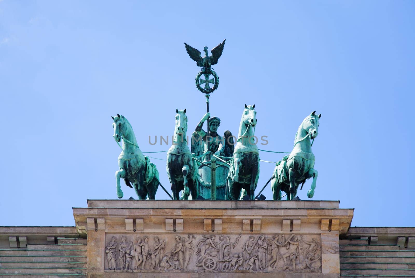 Statue on the Brandenburg Gate in Berlin.
