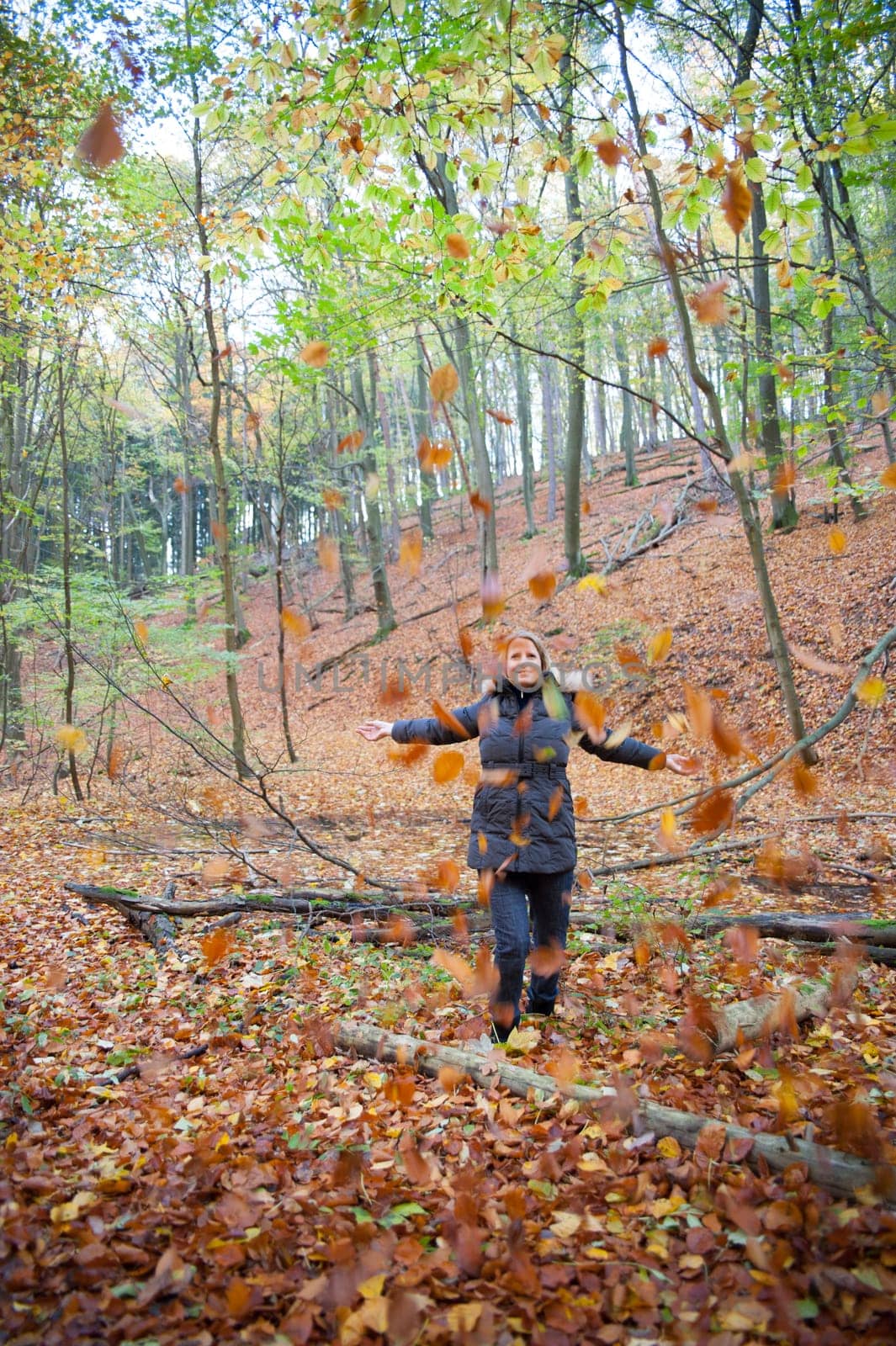 Fun in the autumn forest