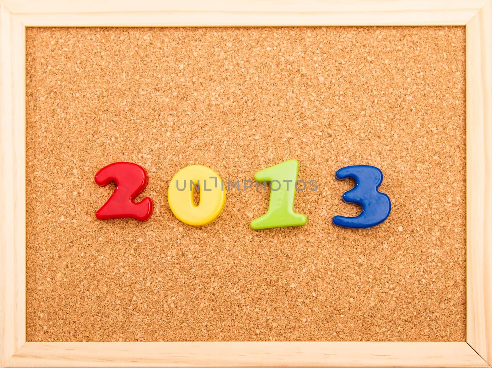 2013, written on a cork board.