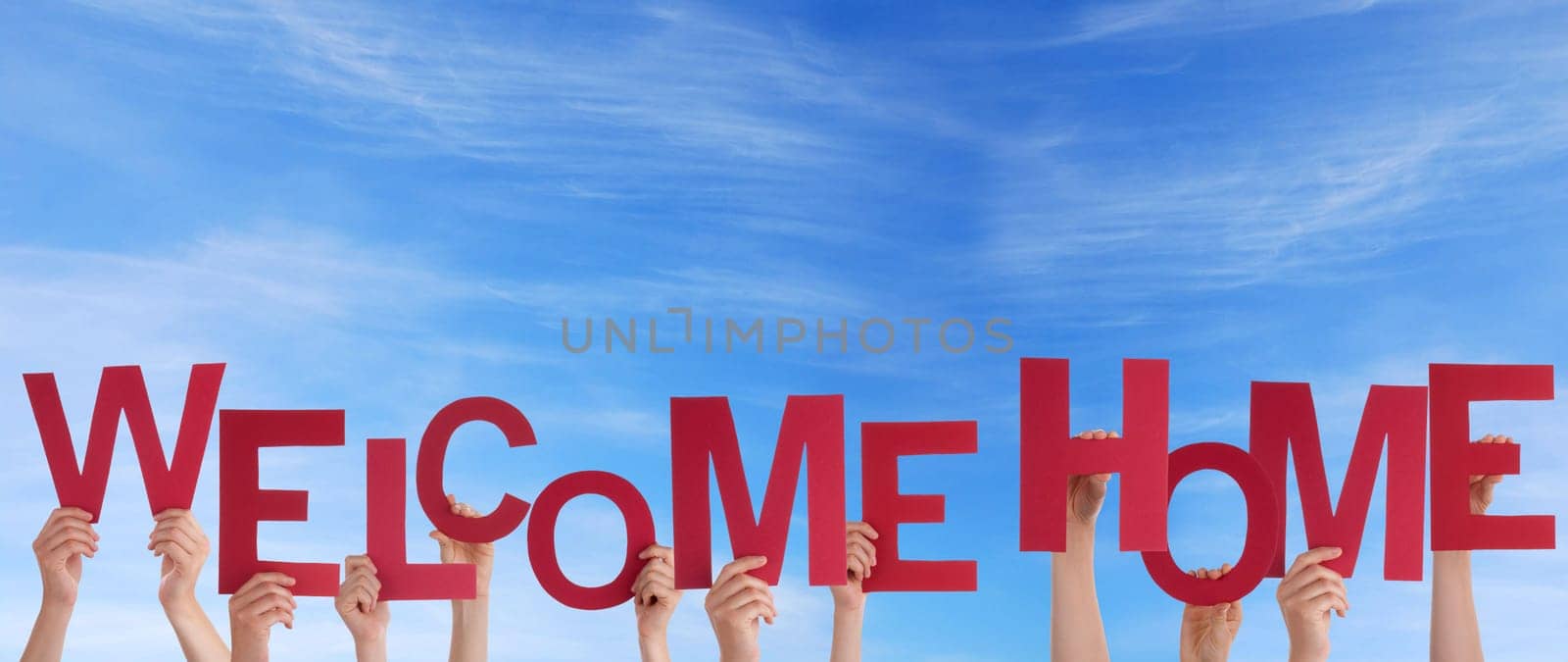 hands holding welcome home