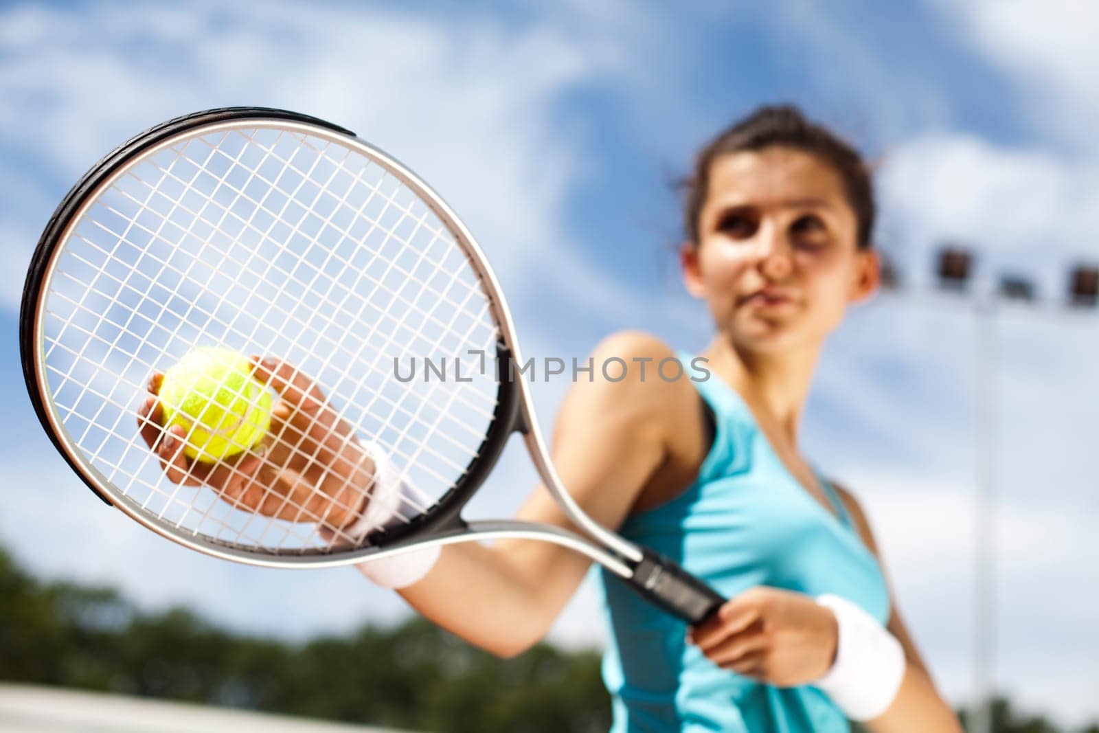 Woman playing tennis