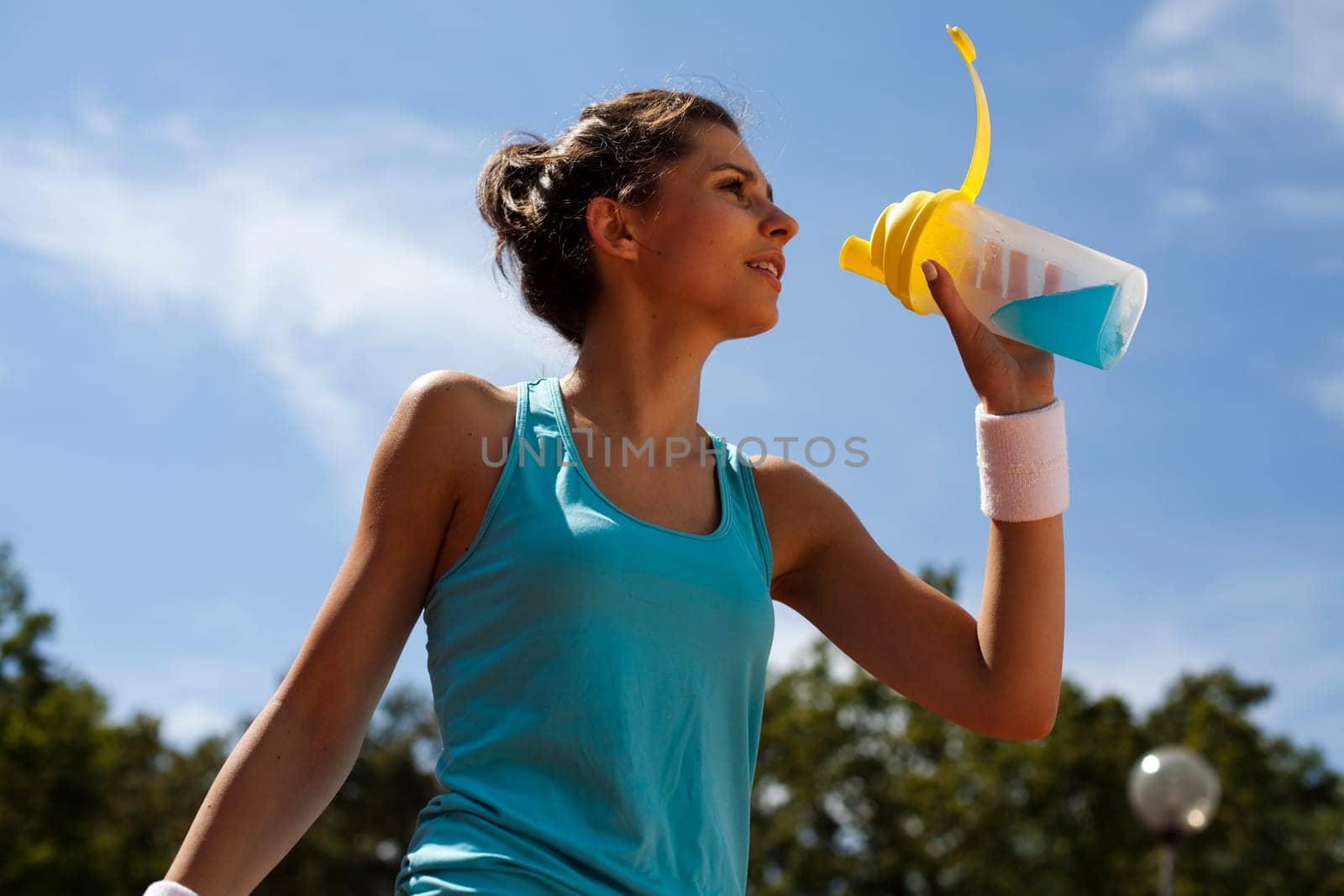 Woman playing tennis
