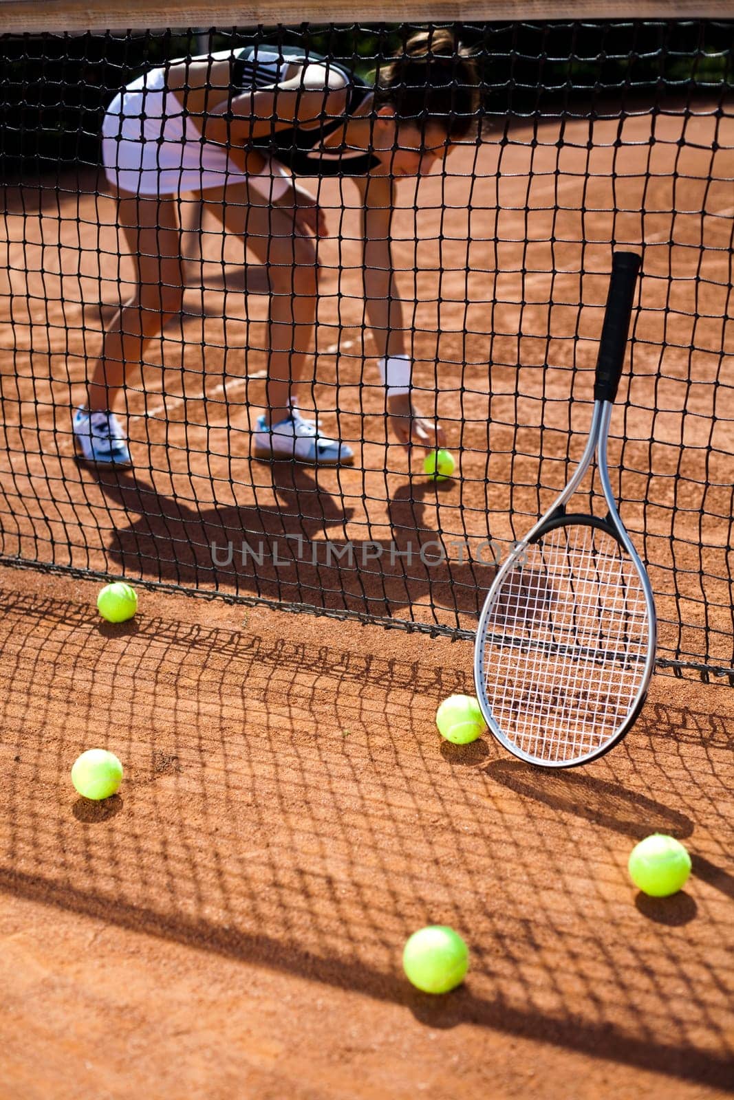 Young woman playing tennis