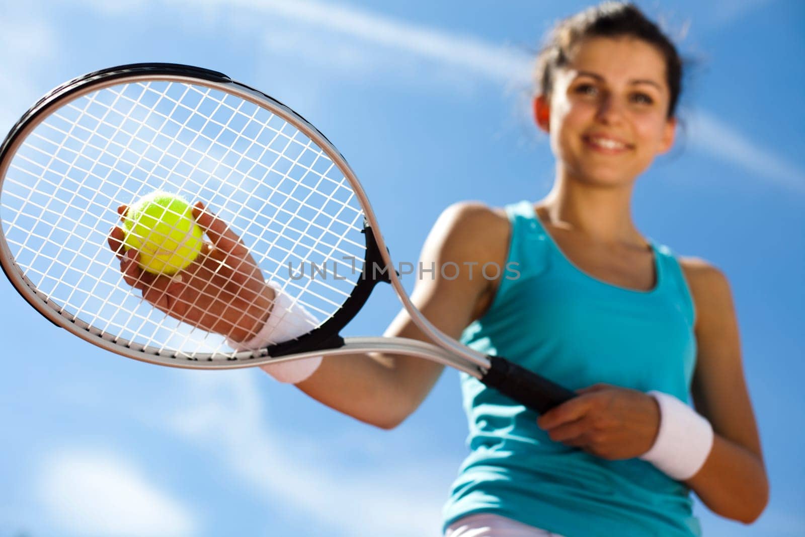 Girl playing tennis