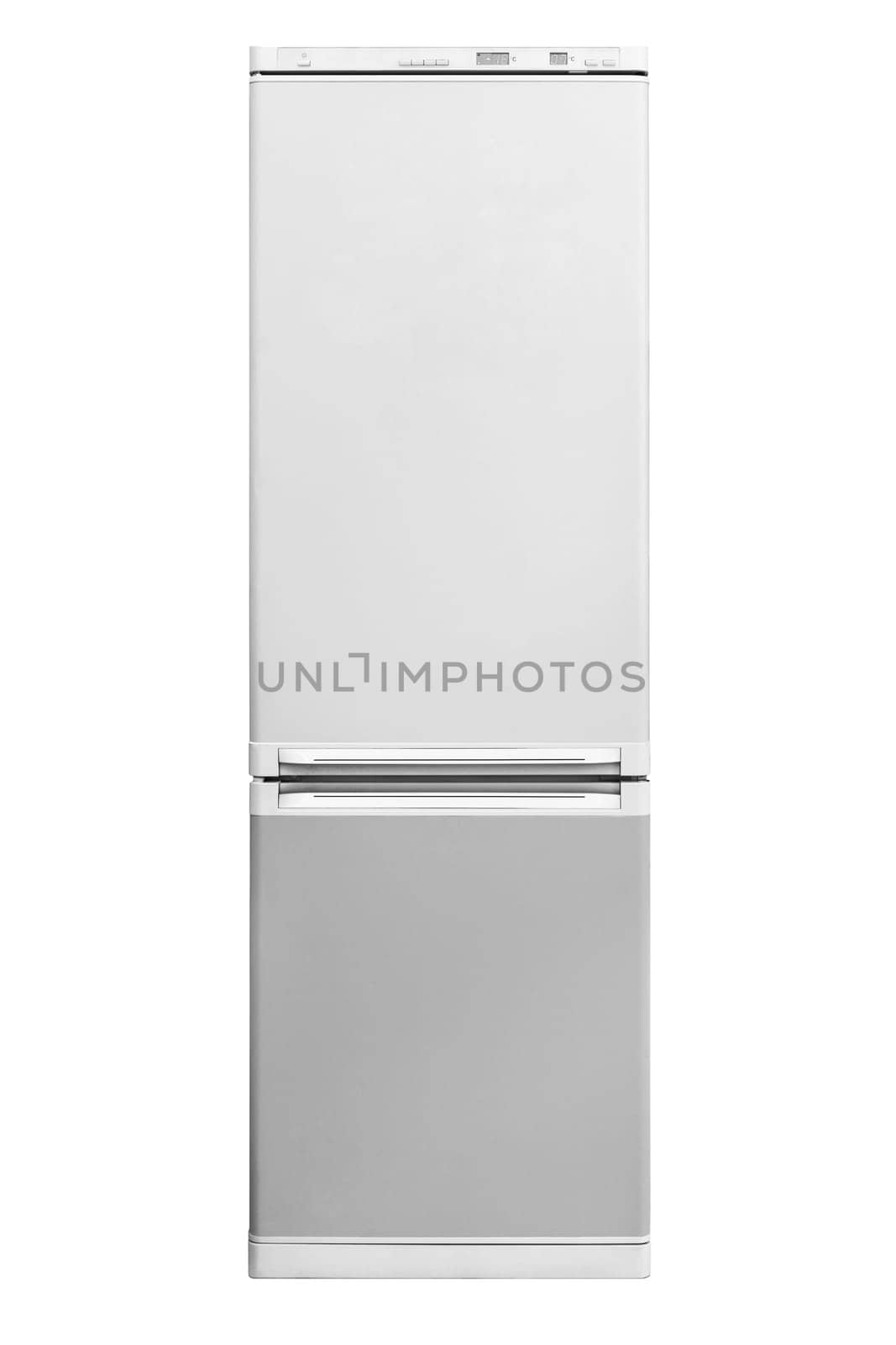 Modern fridge clipping on white