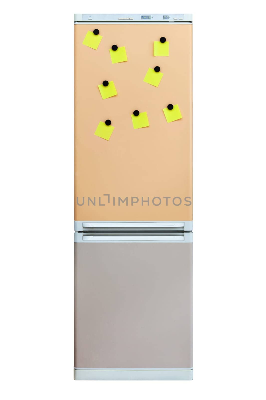 Modern fridge clipping on white