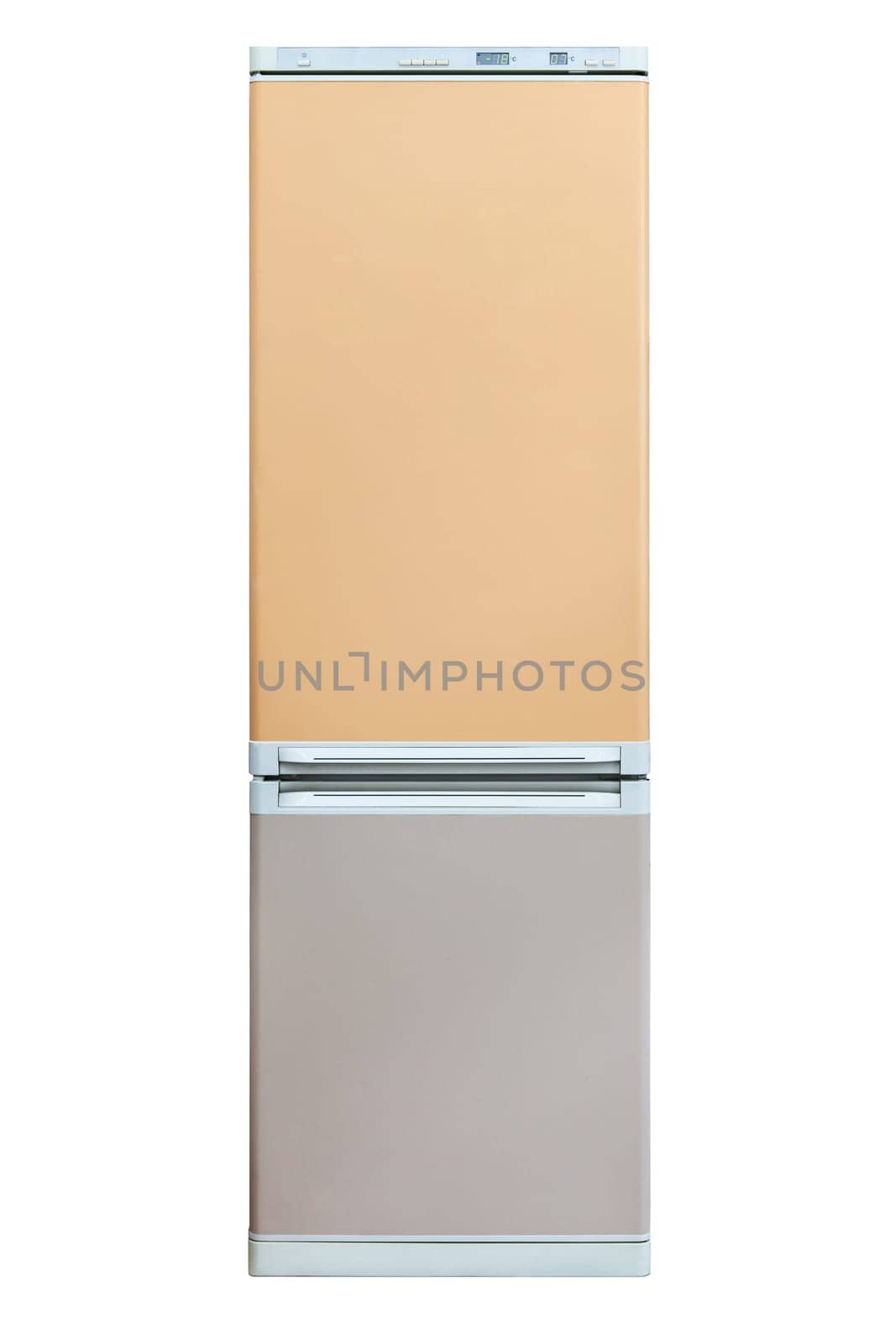 Modern fridge clipping on white
