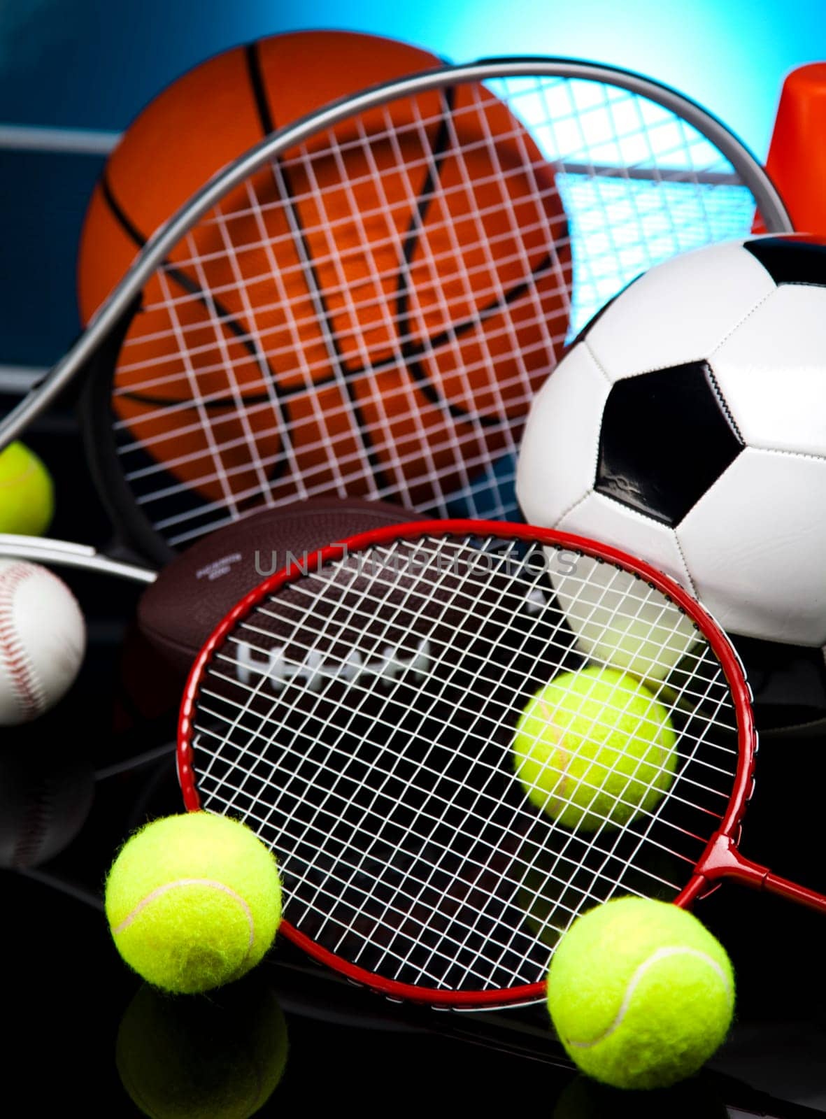 Sport, a lot of balls and stuff