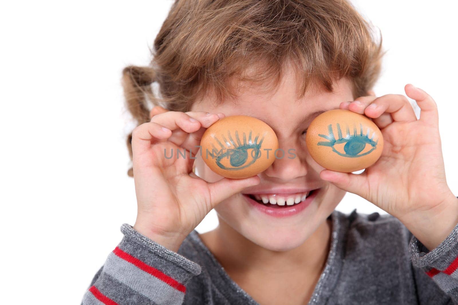 Girl with eggs for eyes