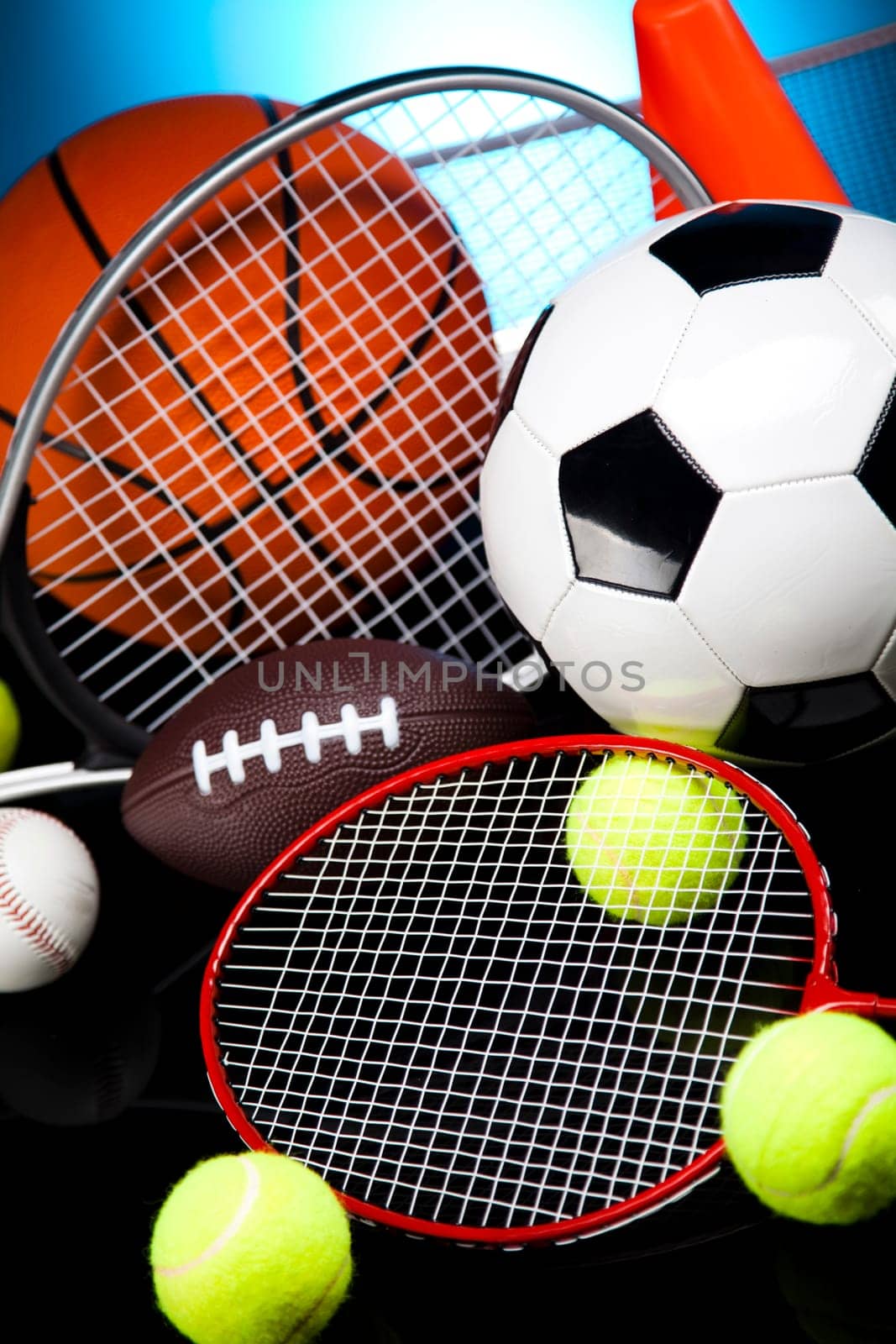 Group of sports equipment
