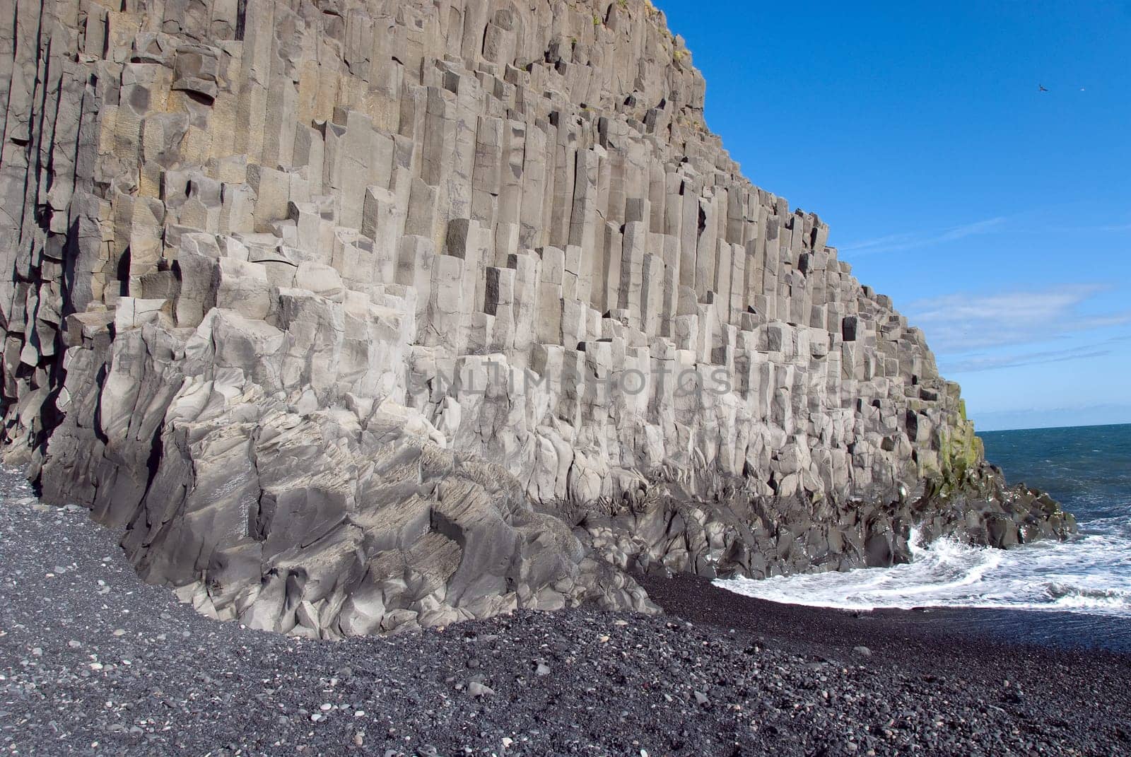 Beach of the organ pipes in Vik in Iceland