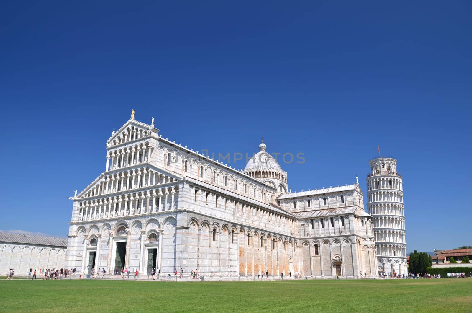 The outstanding view of the Leaning Tower on Square of Miracles in Pisa, Tuscany – Italy