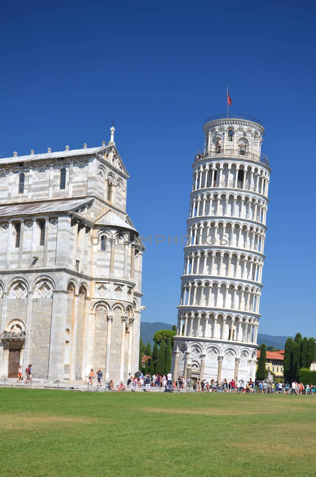 The outstanding view of the Leaning Tower on Square of Miracles in Pisa, Tuscany – Italy